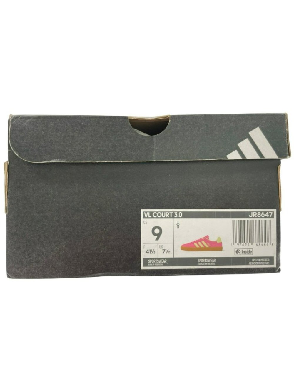 Adidas VL Court 3.0 Shoes Pink & Yellow Athletic Suede Sneakers Women's Sz 9 NEW - Picture 12 of 13